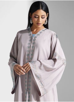 hayas closet Embellished Flared Sleeve Abaya  - Image 3