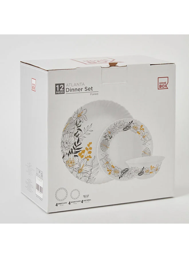 Home Box Atlanta Forest 12-Piece Opal Dinnerware Set 25 x 2 x 25 cm