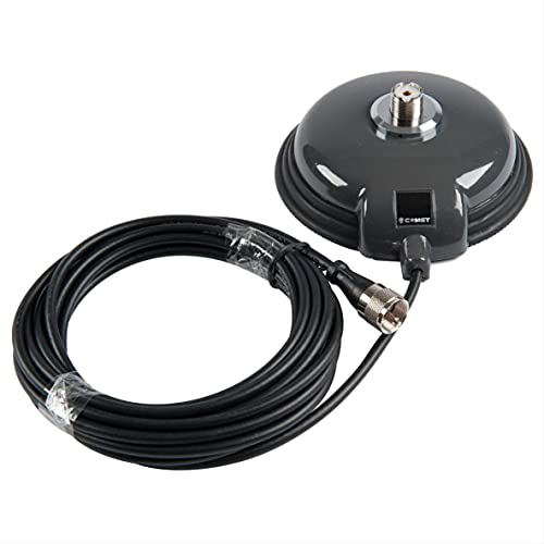 Comet CM-5M 4.5″ Magnetic Mobile Antenna Mount with 5 m RG-58A/U Coax, SO-239 Base & PL-259 Connector, Weather-Seal Friendly - Image 1