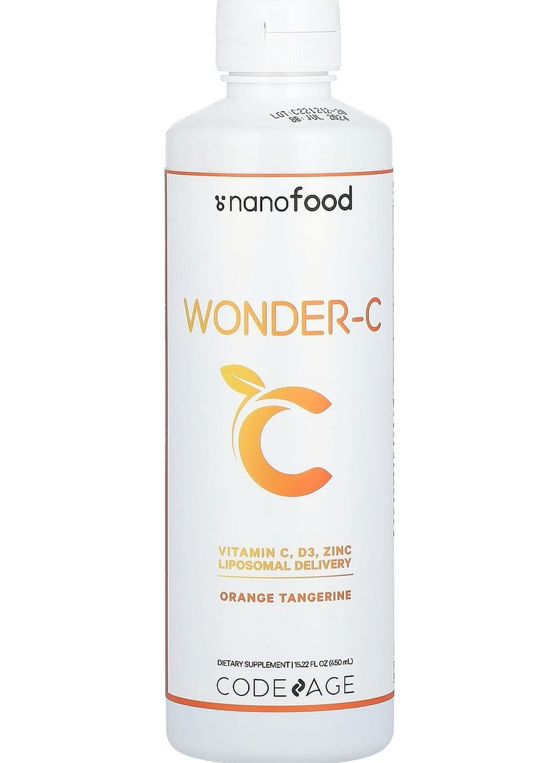 Codeage Nanofood, Wonder-C, Orange Tangerine, 15.22 fl oz (450 ml)