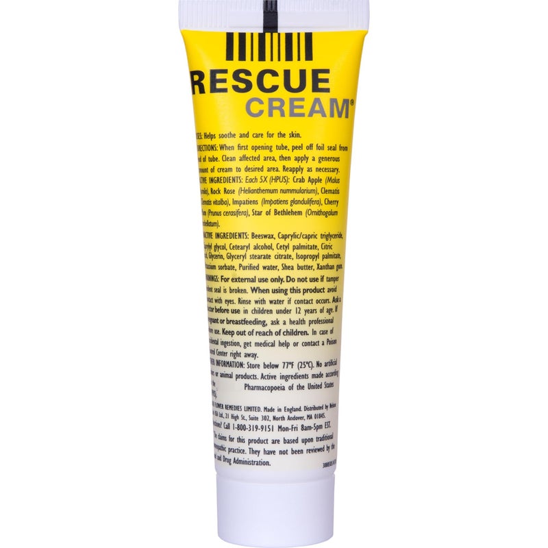 RESCUE Bach RESCUE Cream, Hydrating Skincare for Hands, Body and Face, Shea Butter, Homeopathic Stress Relief Flower Essences, Fragrance-Free, Paraben-Free, Holiday Stocking Stuffer, 30g - Image 2