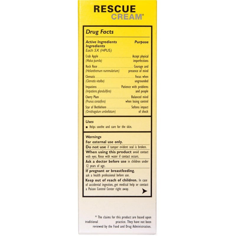 RESCUE Bach RESCUE Cream, Hydrating Skincare for Hands, Body and Face, Shea Butter, Homeopathic Stress Relief Flower Essences, Fragrance-Free, Paraben-Free, Holiday Stocking Stuffer, 30g - Image 3