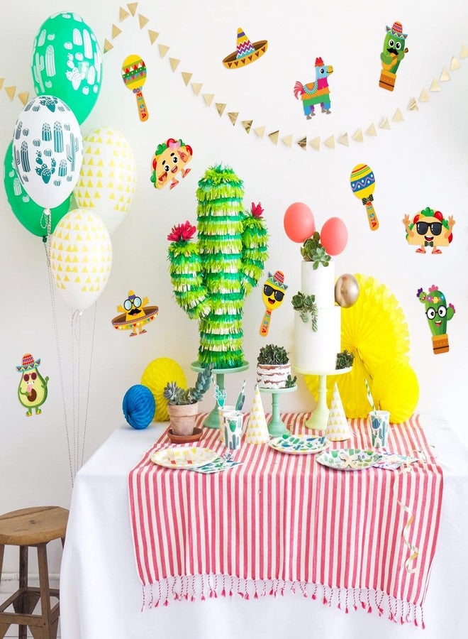 Haooryx 36Pcs Make Your Own Fiesta Stickers Sheet, Make a Face Stickers Game Mexican Fiesta Cinco De Mayo Taco Sticker Mix and Match Cactus Sticker for Kids Birthday Party Favor Gift Art Craft Rewards - Image 4