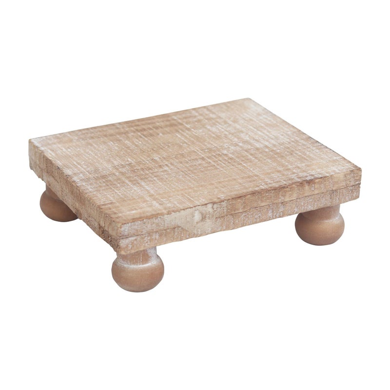 PARISLOFT PARISLOFT Farmhouse Wood Pedestal Stand Riser Soap Tray for Kitchen Sink Neutral Home DecorLight Coffee Color59x175 x 49 Inch 