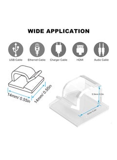 Generic Adhesive Cable Clips Clear 50Pcs Small 8mm, Wall Wire Holder for Cord Cable Organizer for Cord Cable Clamp Management Clip Under Desk, Clear Light Clip Hook for Outdoor String Light  - Image 2