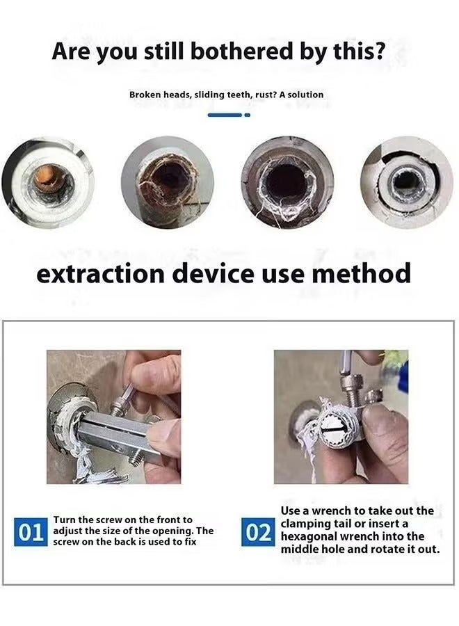 Stripped Screw Extractor Set For Damaged Screw Remover And Extractor Easy Out Bolt Extractor Kit Broken Allen Screw Removal Tool broken water pipe extractor - Image 5