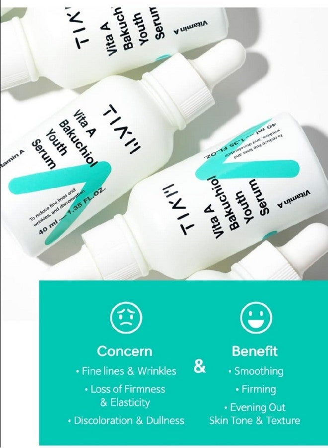 TIA'M سيروم الشباب من تيام فيتا أ باكوشيول، سيروم للوجه مضاد للشيخوخة للتجاعيد والبقع الداكنة، مناسب للبشرة الحساسة، 40 مل - Image 2