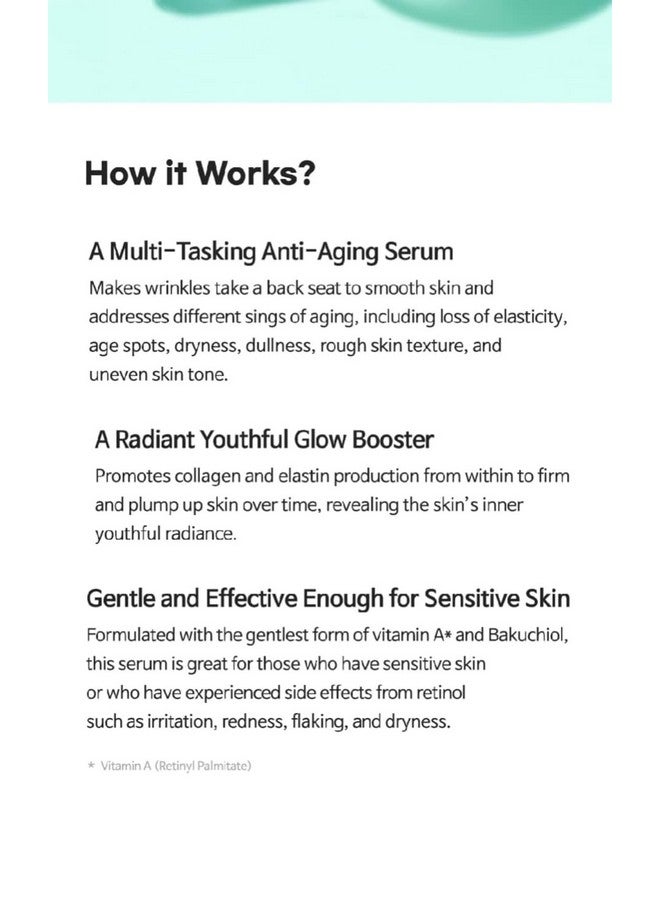 TIA'M سيروم الشباب من تيام فيتا أ باكوشيول، سيروم للوجه مضاد للشيخوخة للتجاعيد والبقع الداكنة، مناسب للبشرة الحساسة، 40 مل - Image 4