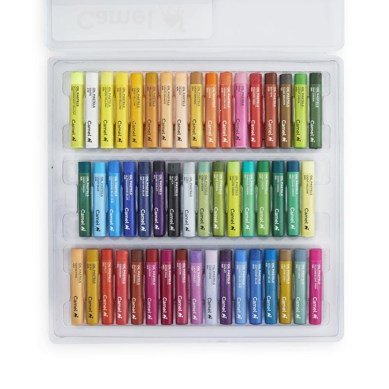 Camlin Camel Oil Pastel with Reusable Plastic Box - 50 Shades,Multicolor - Image 2