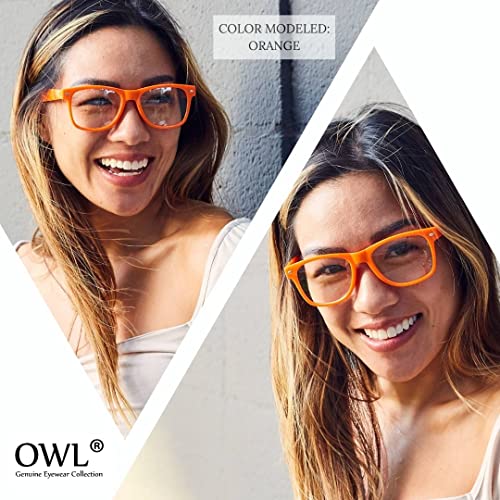 OWL Retro Style Classic Vintage Sunglasses Yellow Frame with Clear Lens for Women OWL ®. - Image 3