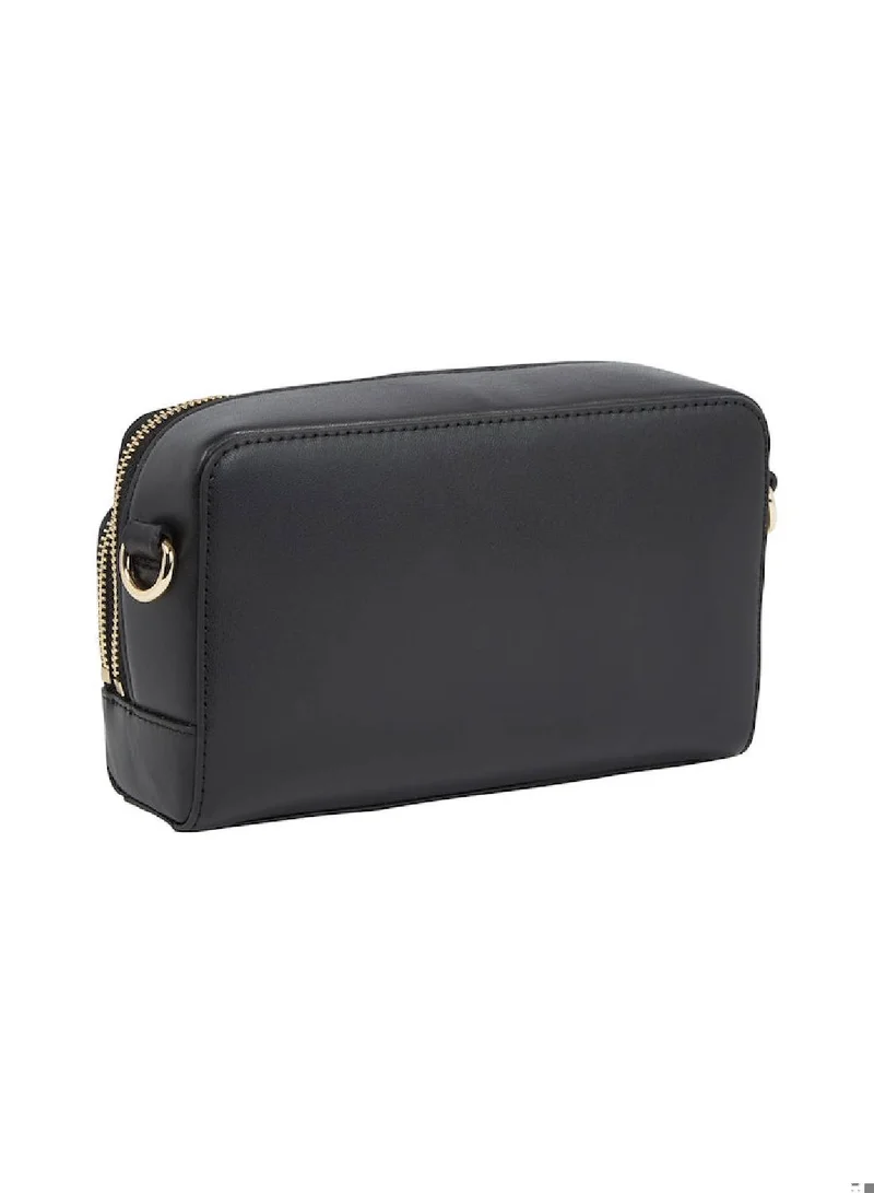 TOMMY HILFIGER Women's Crossover Iconic Camera Handbag -  Polyurethane, Black