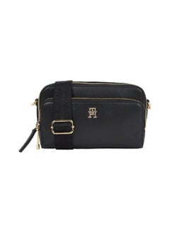 Women's Crossover Iconic Camera Handbag -  Polyurethane, Black