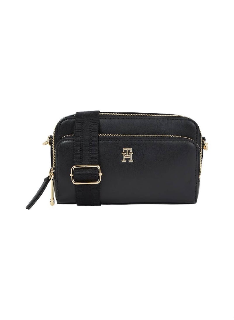TOMMY HILFIGER - Women's Crossover Iconic Camera Handbag -  Polyurethane, Black - Image 1