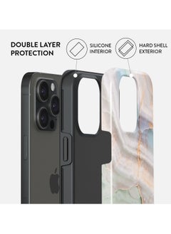 BURGA iPhone 15 Pro MAX Case, 2 Piece Hard Shell + TPU Silicone Interior, Shock Absorption, All Port Accessible, Raised Bezel For Screen & Camera Protection, Never Fading HQ Print,Shallow Sea  - Image 2