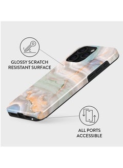 BURGA iPhone 15 Pro MAX Case, 2 Piece Hard Shell + TPU Silicone Interior, Shock Absorption, All Port Accessible, Raised Bezel For Screen & Camera Protection, Never Fading HQ Print,Shallow Sea  - Image 3