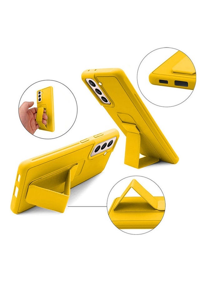 NIBEMINENT 9H Tempered Glass Screen Protector With Silicone Protective Case Cover For Samsung Galaxy S21 Plus 5G Yellow/Clear - Image 4