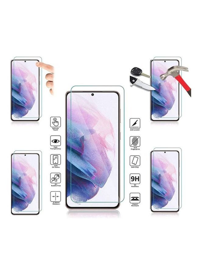 NIBEMINENT 9H Tempered Glass Screen Protector With Silicone Protective Case Cover For Samsung Galaxy S21 Plus 5G Yellow/Clear - Image 2