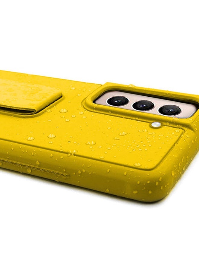 NIBEMINENT 9H Tempered Glass Screen Protector With Silicone Protective Case Cover For Samsung Galaxy S21 Plus 5G Yellow/Clear - Image 5