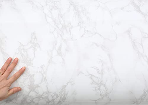 ROSEROSA Peel and Stick Glossy Faux Marble Architectural Film Self-Adhesive Vinyl Film Wallpaper Door Wrap Counter Top Border Mirror Molding Trim PGS408 - Image 3