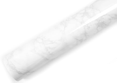 ROSEROSA Peel and Stick Glossy Faux Marble Architectural Film Self-Adhesive Vinyl Film Wallpaper Door Wrap Counter Top Border Mirror Molding Trim PGS408 - Image 2