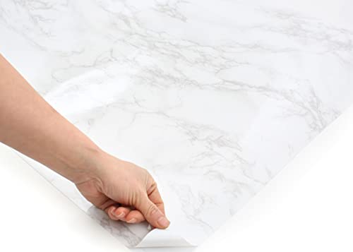 ROSEROSA Peel and Stick Glossy Faux Marble Architectural Film Self-Adhesive Vinyl Film Wallpaper Door Wrap Counter Top Border Mirror Molding Trim PGS408 - Image 4
