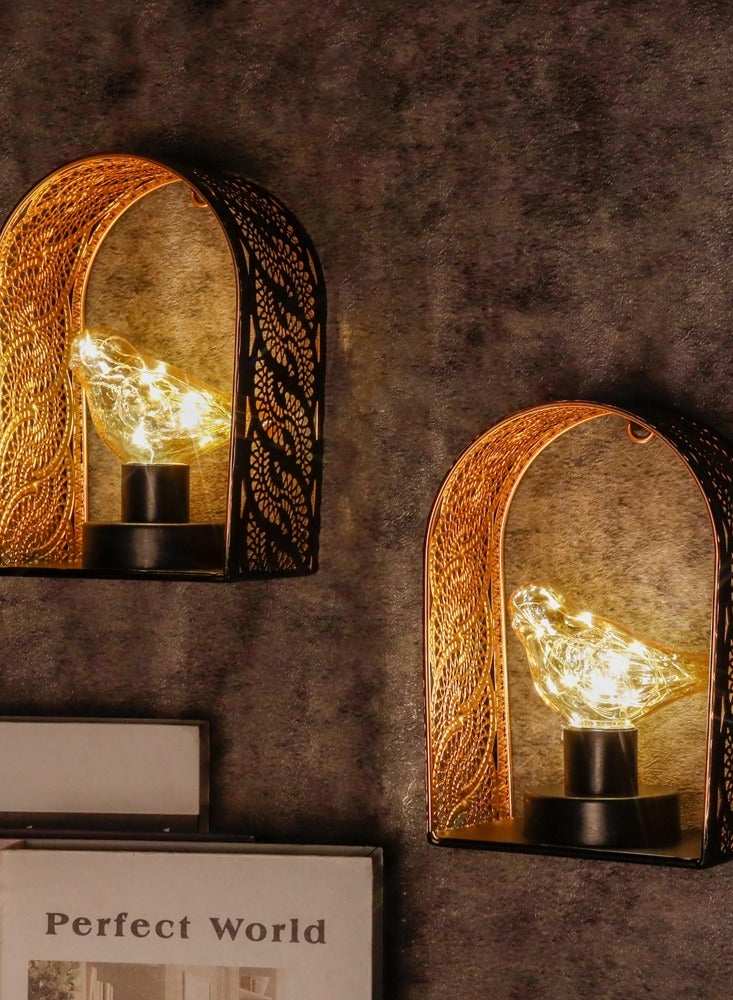 JHY DESIGN مجموعة من مصباحين يعملان بالبطارية من JHY DESIGN، مصباح حائط لاسلكي فريد من نوعه، مصباح حائط بقفص معدني مع مؤقت لمدة 6 ساعات للمنزل وغرفة المعيشة - Image 5