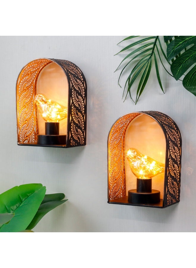 JHY DESIGN مجموعة من مصباحين يعملان بالبطارية من JHY DESIGN، مصباح حائط لاسلكي فريد من نوعه، مصباح حائط بقفص معدني مع مؤقت لمدة 6 ساعات للمنزل وغرفة المعيشة - Image 4