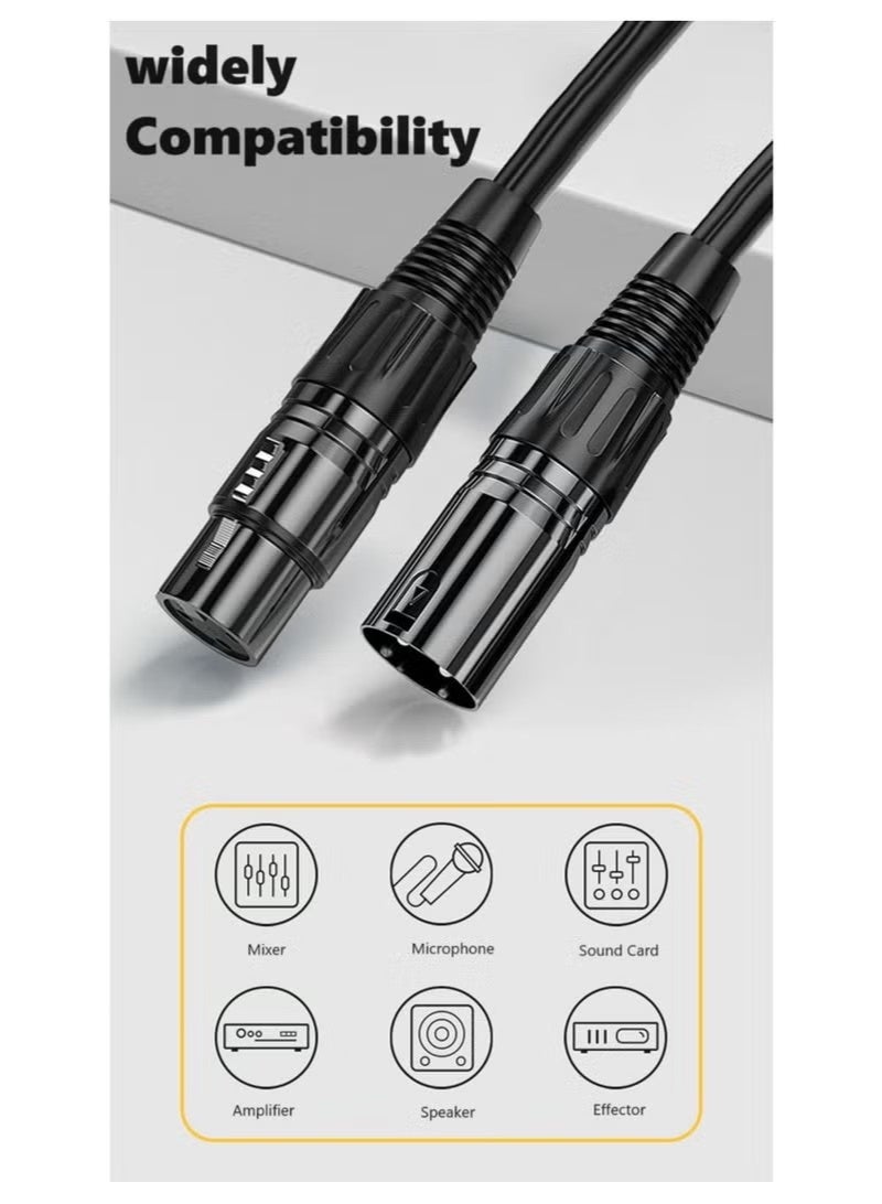 كبلات XLR ، كابلات ميكروفون (سلك 10 أقدام 4N) XLR ذكر إلى XLR أنثى متوازن 3 دبوس ميكروفون. متوافق مع أنظمة مكبرات الصوت Preamps والمزيد ، سترة PVC 6 مم ، كابل XLR - Image 4