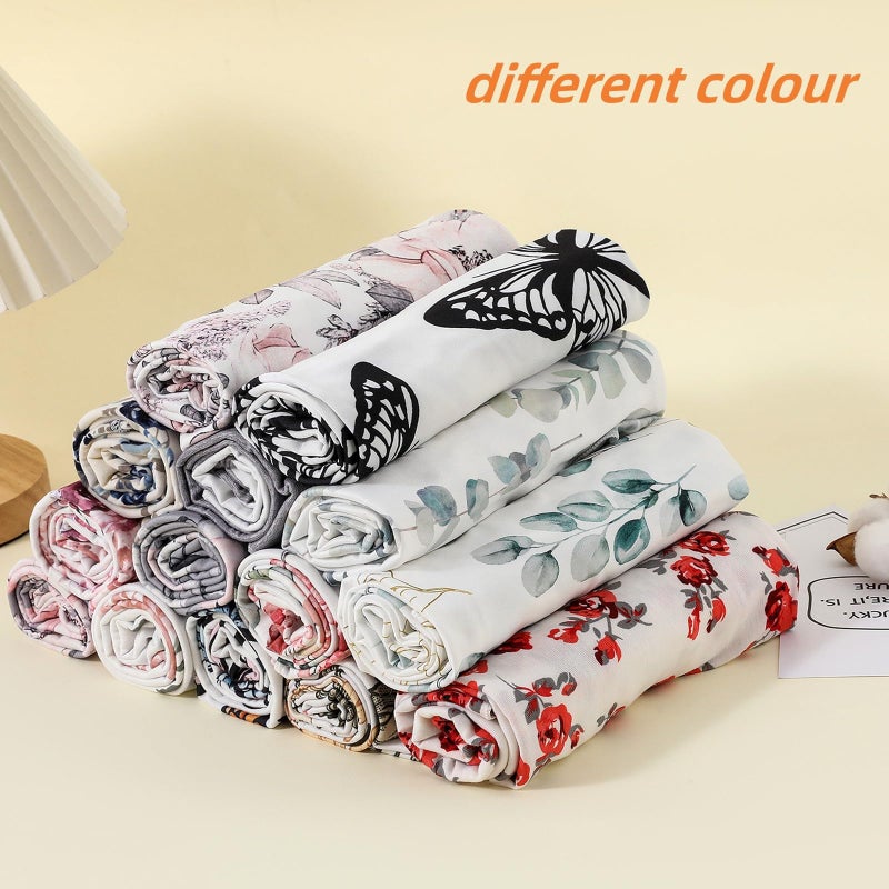 Galabloomer Receiving Blanket Headband Set Flower Print Baby Swaddle Blankets (stripe) - Image 5