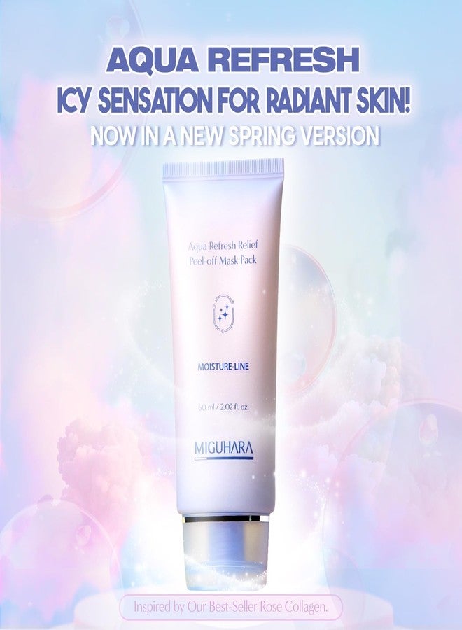 MIGUHARA Aqua Refresh Peel-Off Mask Pack, Face Mask with Lacto-PDRN, Botanical & Flower Extracts for a Fresh, Clean Feel and Smooth-Looking Skin Appearance - Korean Skincare (60ml/2.02 fl.oz.) (Blue) - Image 2