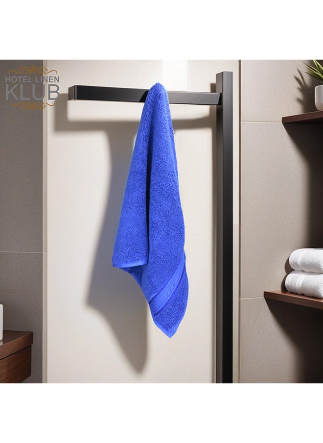 Hotel Linen Klub Hotel Linen Klub LUXURY PACK of 2 Bath Towels - 100% Cotton 650 GSM Terry Dobby Border Ring Spun - Super Soft ,Quick Dry,Highly Absorbent  Size: 70x140cm, Royal Blue  - Image 4