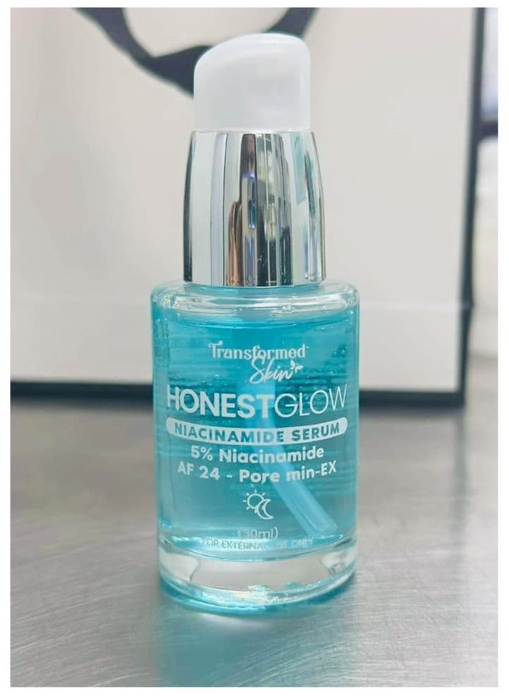 Transformed Skin Honest Glow Niacinamide Serum 30ml All Skin Types with FREEBIE - Image 1