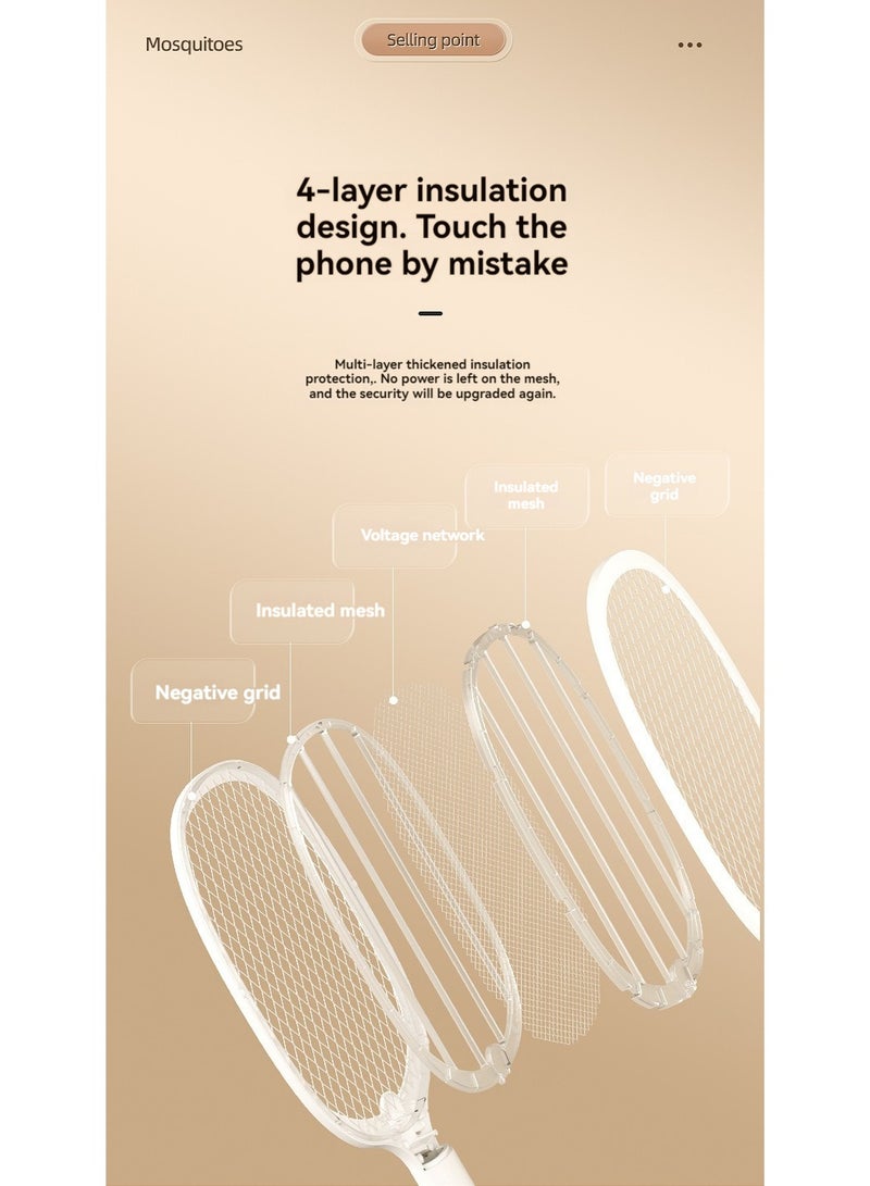 4000V Electric Exterminator Fly Swatter Bug Zapper Type-C Rechargeable Detachable Handheld Auto Swat Mode - Image 5