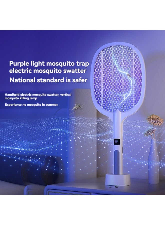 4000V Electric Exterminator Fly Swatter Bug Zapper Type-C Rechargeable Detachable Handheld Auto Swat Mode - Image 1