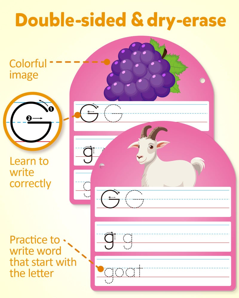 Coogam Handwriting Practice Copybook, Write and Erase Alphabet Number Learning Materials, Educational Tracing Letters for Pre-K Homeschool Student Kids Age 3-6 - Image 3