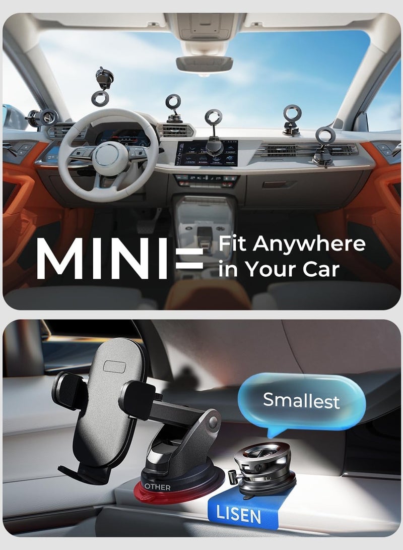 Lisen Car Phone Holder for Magsafe, 360° Rotatable Mobile Holder Foldable Suction Phone Mount for Car, for Travel, for Window/Mirror/Shower/Smooth Surface for iPhone MagSafe/Galaxy S24 Ultra & All Smartphones - Image 5