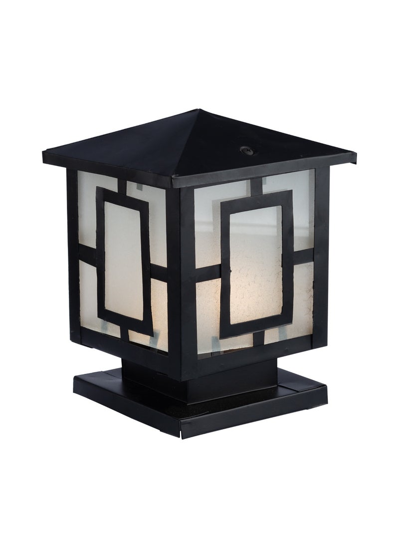 الروضة للإضاءة فانوس سور 1 لمبة | فانوس جداري للإضاءة الخارجية - اسود 15x15x20 سم - Image 1