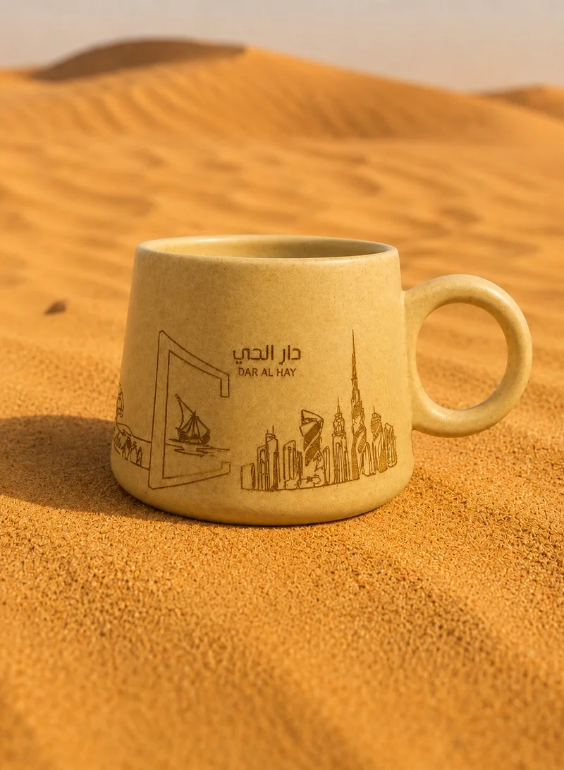 Tohfa Luxe Tohfa Luxe Dar Al Hayah Grace Mug 250 ml – Handcrafted Dubai Heritage Ceramic Mug, Lead-Free Coffee Cup, Luxury UAE Souvenir & Cultural Gift