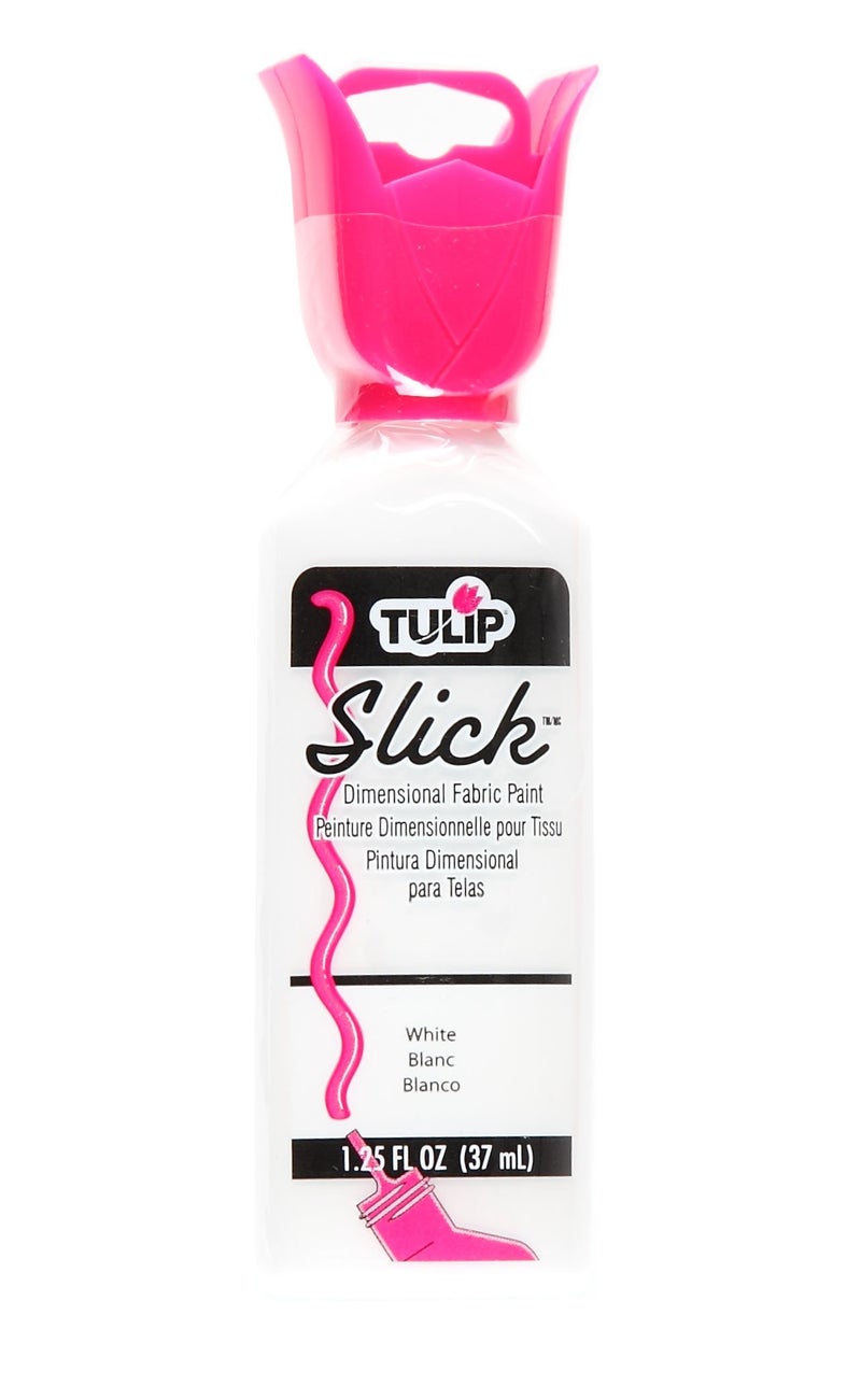 Tulip Dimensional Fabric Paint 1-1/4 Ounces-Slick-White - Image 3
