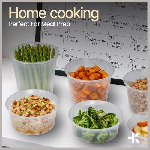 BAKKENMASTER Plastic Deli Containers with Lids 8 oz (Pack of 50) – Leak-Proof, BPA-Free Food Storage Containers for Soup, Slime & Meal Prep, Stackable, Microwave, Dishwasher Safe, Reusable Clear Plastic - Image 3