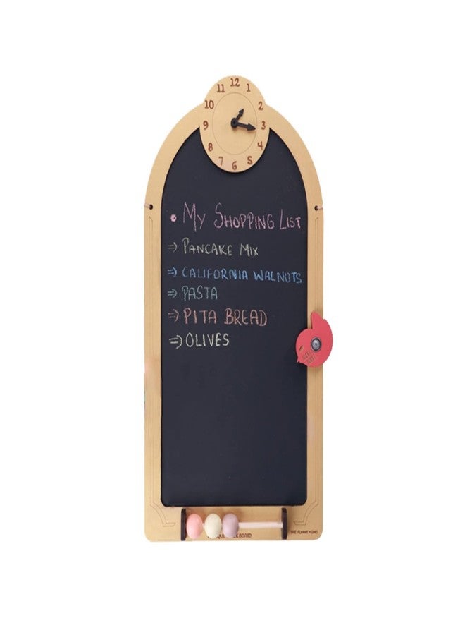 The Funny Mind Wooden Multipurpose Antique Black Chalk Board with Chalk and Duster for Kids, Adults, Home, Restaurant, and Kitchen Chalk Board for Decoration 50 X 27 cm - Image 1