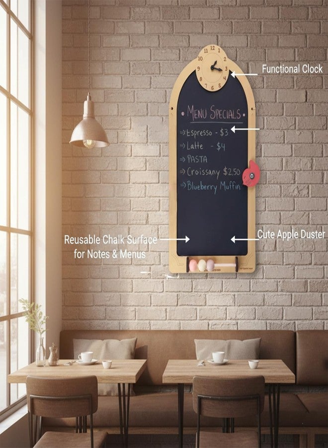 The Funny Mind Wooden Multipurpose Antique Black Chalk Board with Chalk and Duster for Kids, Adults, Home, Restaurant, and Kitchen Chalk Board for Decoration 50 X 27 cm - Image 3