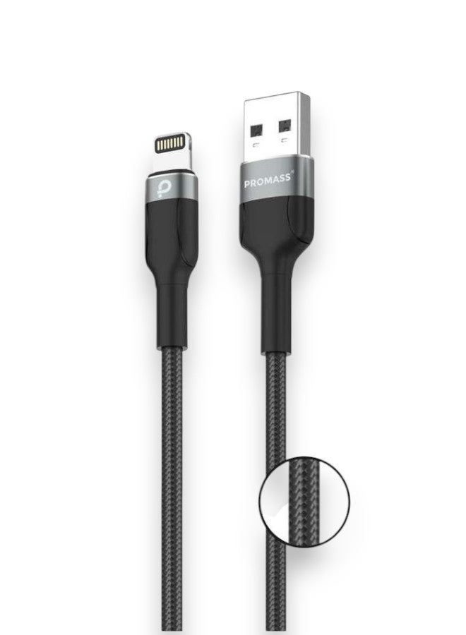 PROMASS Fast Braided Charging Cable from Promass, Certified 1 Meter Length, USB A to Lightning Port, Compatible with iPhone 14 Pro/14 Pro Max/14/14 Plus/13/12/11/X/8/7 - Image 1