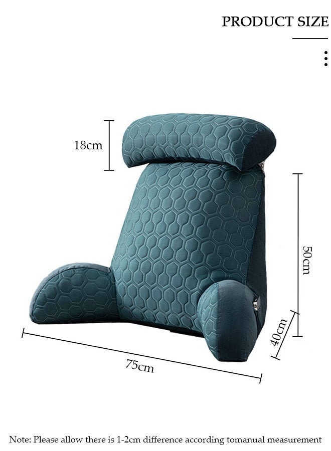 DUNISO Reading Pillow, Large Bed Rest Pillow with Detachable Neck Roll,Backrest with Arms，Pockets and Washable Cover, for Sitting in Bed or Couch-Backrest Reading Pillow Adult Back Pillows for Reading,Watching TV,Gaming,Relaxing - Image 2