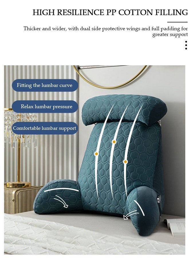 DUNISO Reading Pillow, Large Bed Rest Pillow with Detachable Neck Roll,Backrest with Arms，Pockets and Washable Cover, for Sitting in Bed or Couch-Backrest Reading Pillow Adult Back Pillows for Reading,Watching TV,Gaming,Relaxing - Image 4