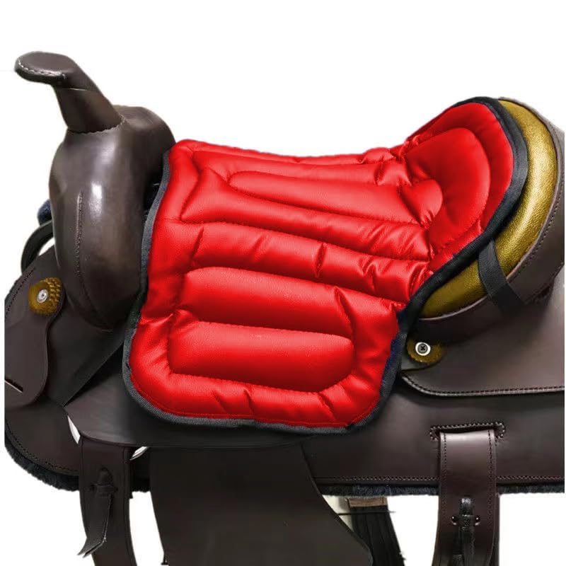 YUZHANGHE Christmas Saddle Tush Cushion Western Long Saddle Pad Horse Riding Seat Saddle Cushion PadRed - Image 1