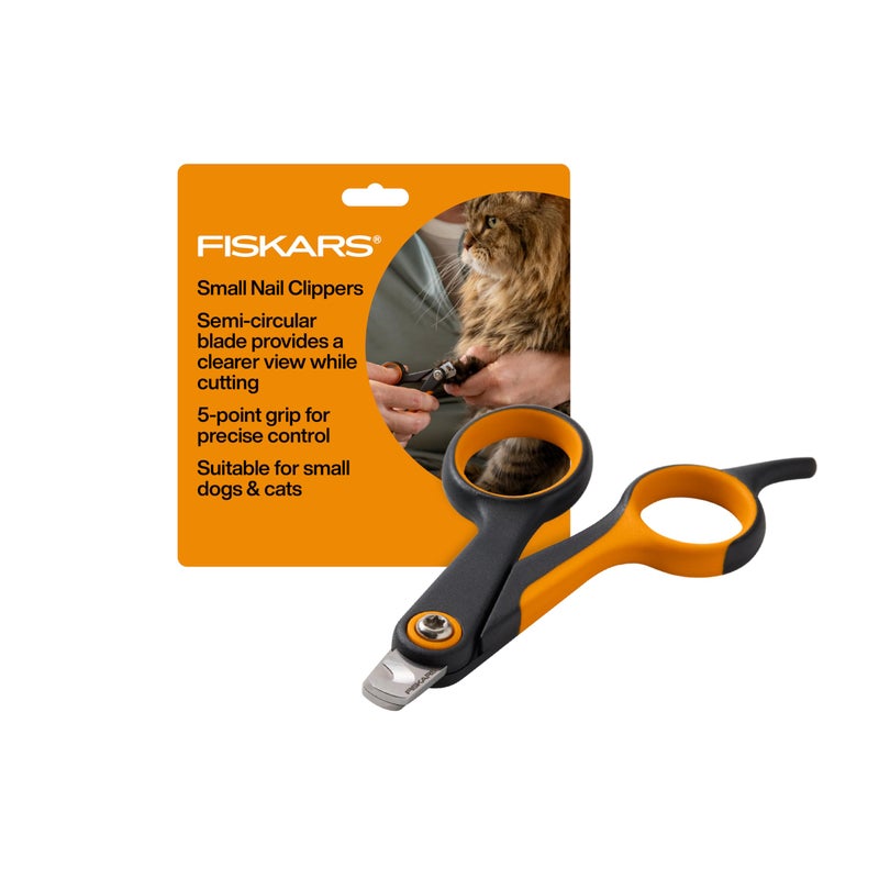 Fiskars Pet Small Pet Nail Clippers, Cat and Dog Nail Trimmers for Grooming, Pet Supplies with Precision Stainless Steel Blades & SoftGrip Handle, 4.25â€, Orange/Black - Image 1