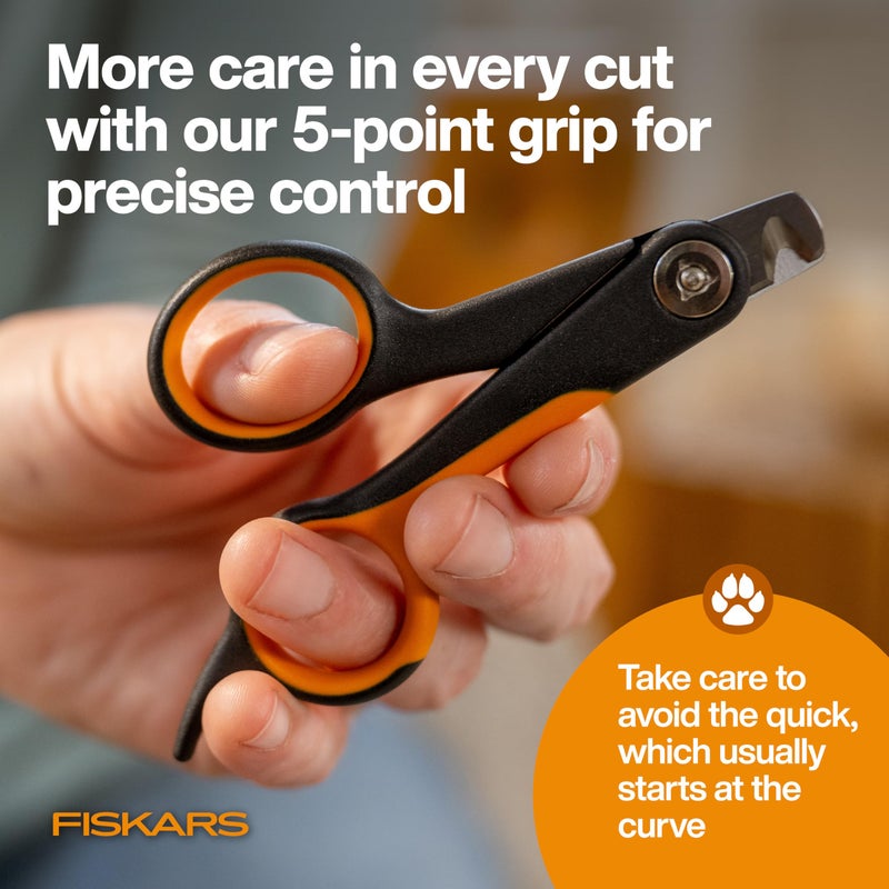 Fiskars Pet Small Pet Nail Clippers, Cat and Dog Nail Trimmers for Grooming, Pet Supplies with Precision Stainless Steel Blades & SoftGrip Handle, 4.25â€, Orange/Black - Image 4