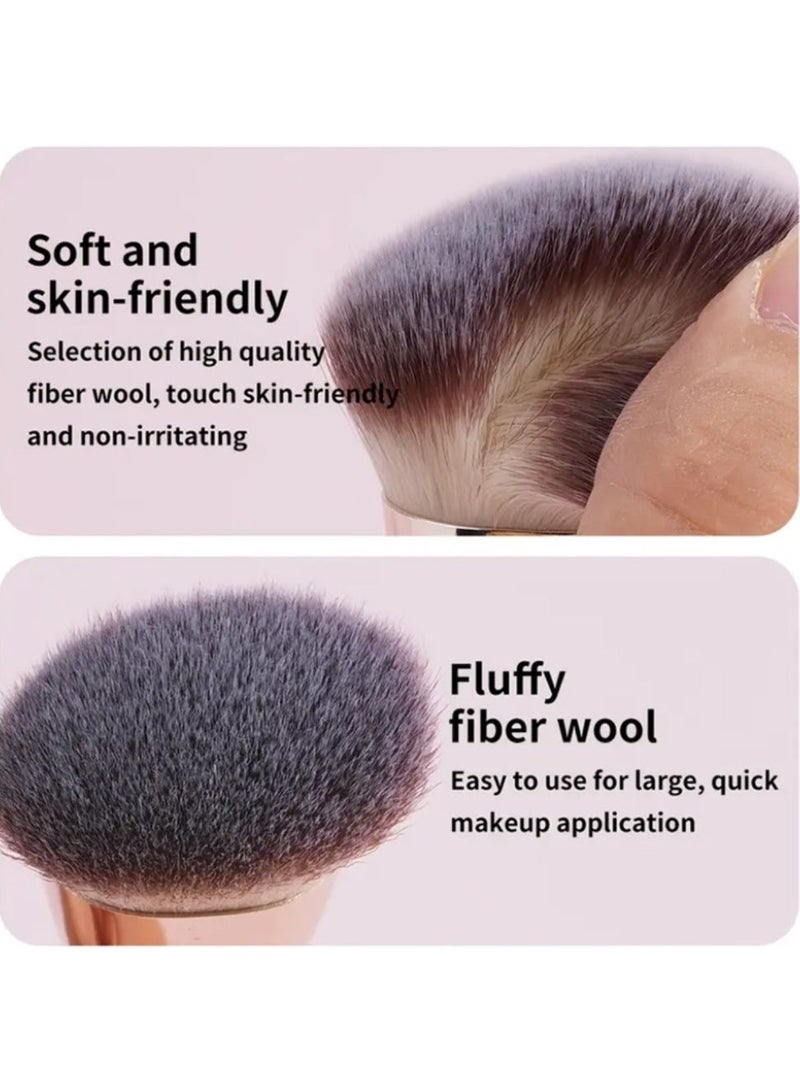 CetaMara 4 Pcs Dual-Ended Makeup Brush Set - Foundation & Concealer & Contour & Blush Brushes, Professional Fluffy Fiber Powder Brush Kit with Triangle Concealer Brush for Flawless Finish - Image 3