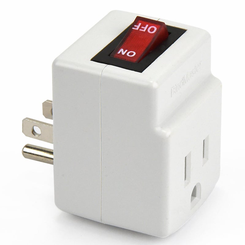 3 Prong Grounded Single Port Power Adapter for Outlet with Indicator Lighted OnOff Switch to be Energy Saving 1 Pack